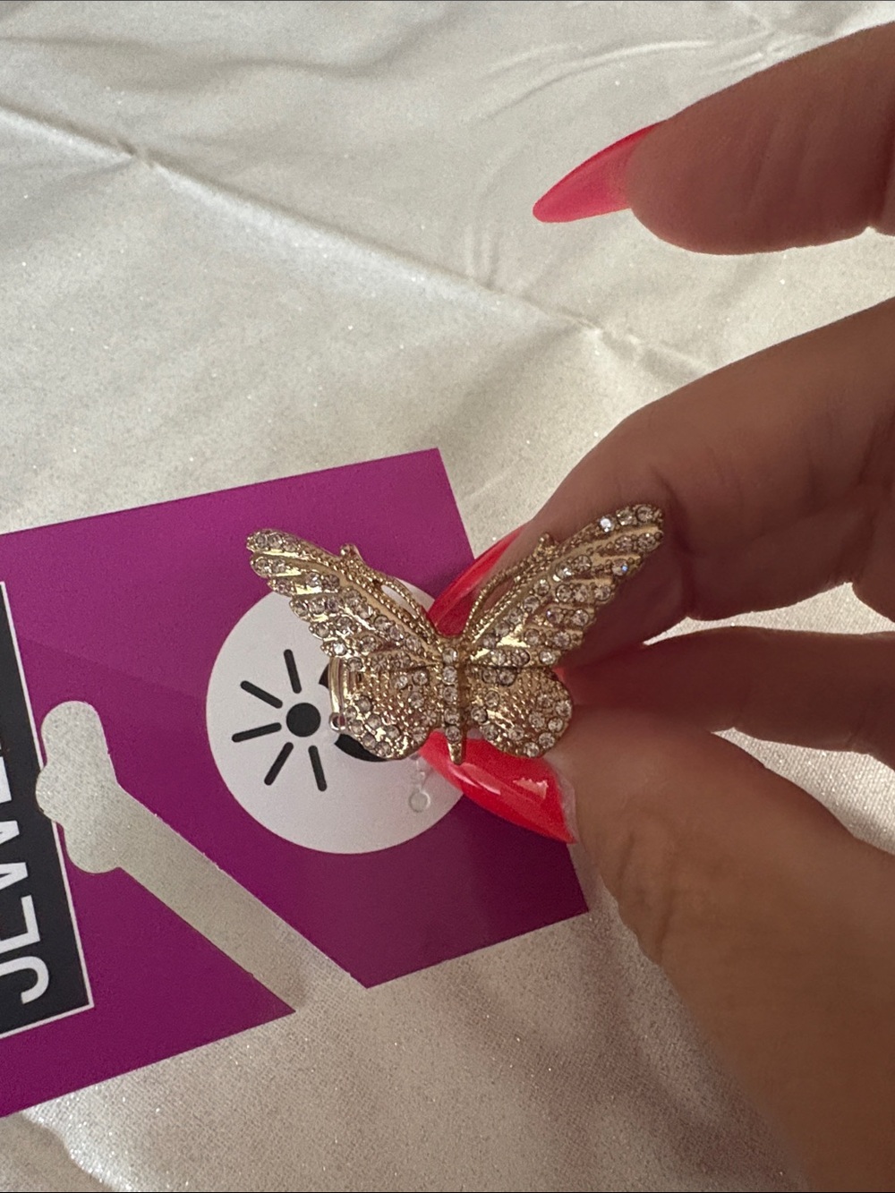 Gold Crystal Butterfly Brooch - Women Jewelry
